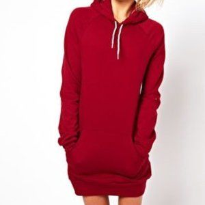 American Apparel Hoodie Dress in Red